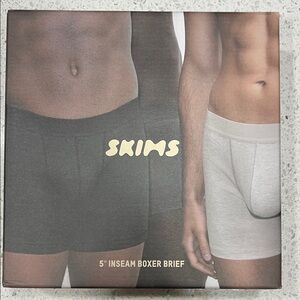 SKIMS Men's Boxer Briefs - Black and Cream